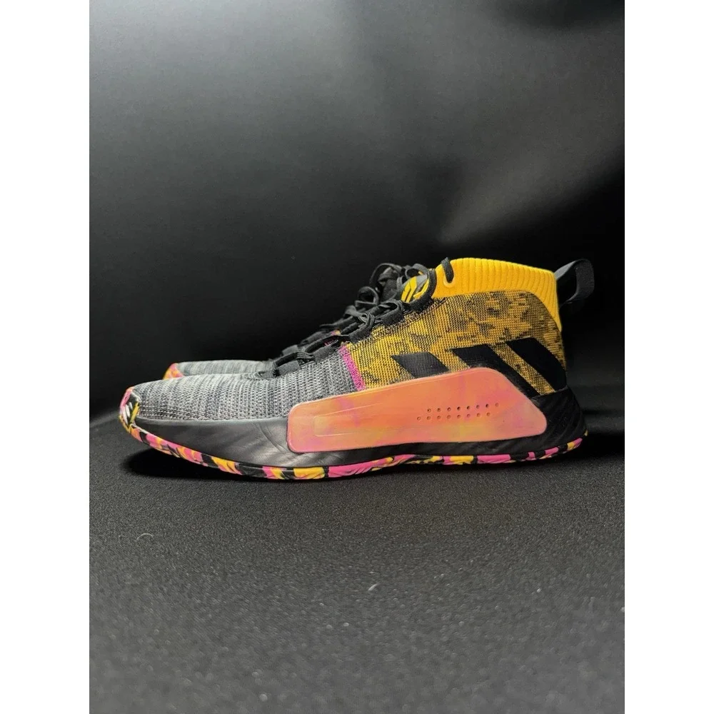 Adidas Dame 5 EF9367 Core Black Active Gold Shock Pink Men's Size 13 Shoes